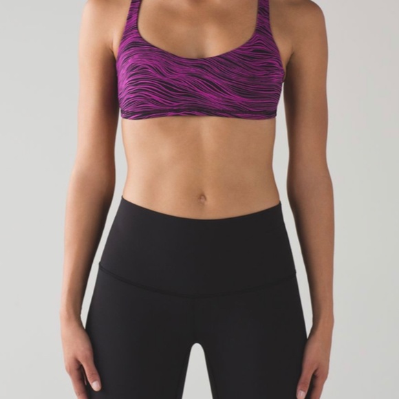 Size 6 Lululemon Free To Be Bra in Life Lines Polar Pink Black - Picture 2 of 7
